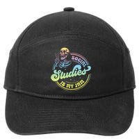 Social Studies Is My Jam Skeleton History Teacher Costume 7-Panel Snapback Hat