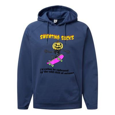 Sweating Sucks I'd Rather Be Embraced Funny Halloween Performance Fleece Hoodie