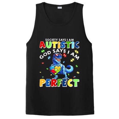 Society Says I'm Autistic God Says I'm Perfect Autism Funny PosiCharge Competitor Tank