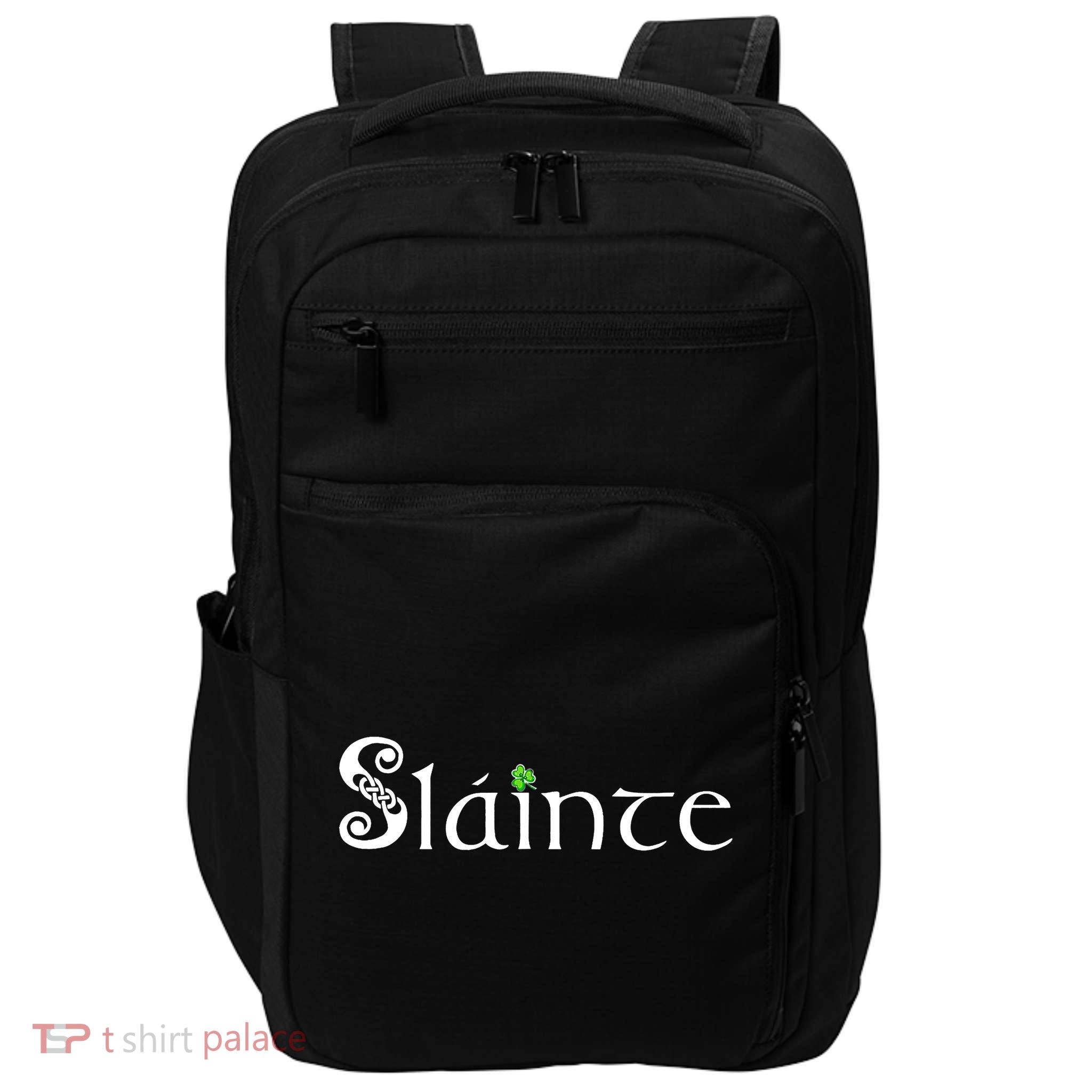 Slainte, Sláinte Irish Cheers, Health, St Patrick's Day Impact Tech Backpack