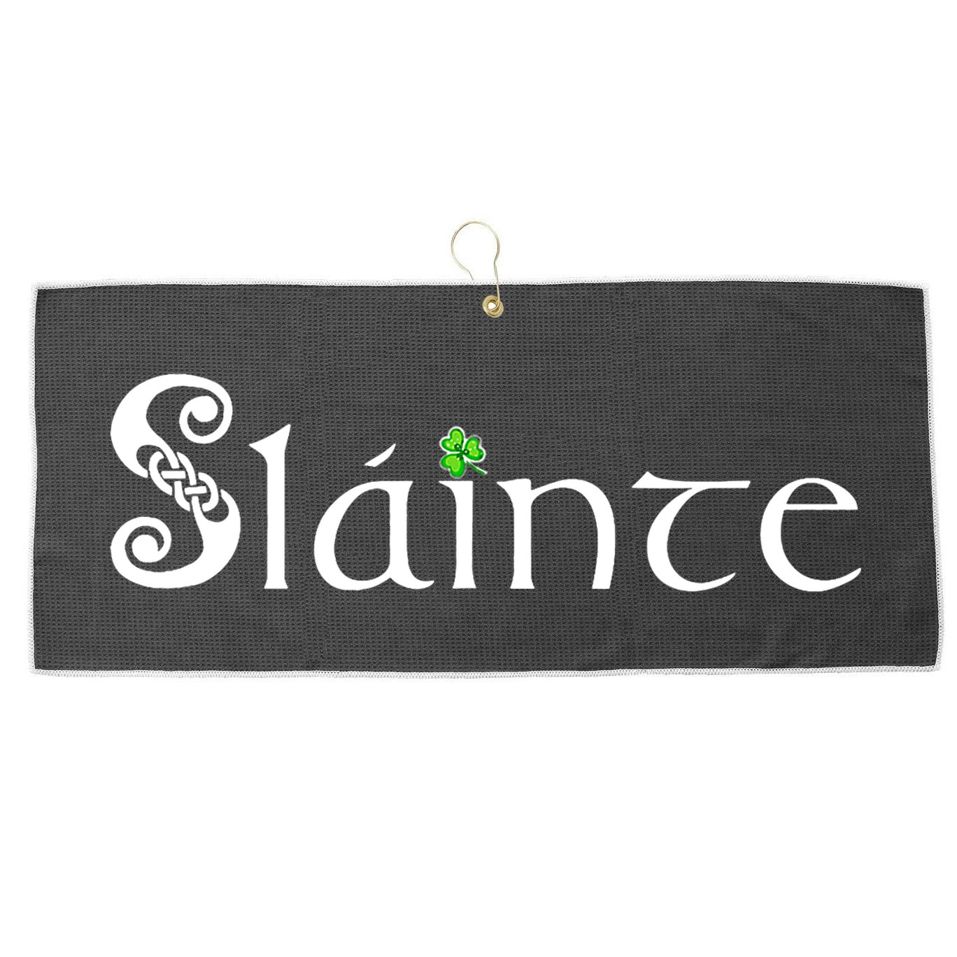Slainte, Sláinte Irish Cheers, Health, St Patrick's Day Large Microfiber Waffle Golf Towel