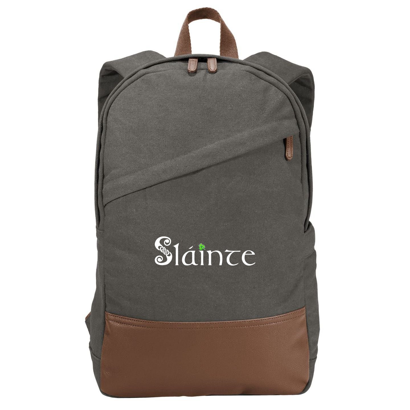 Slainte, Sláinte Irish Cheers, Health, St Patrick's Day Cotton Canvas Backpack