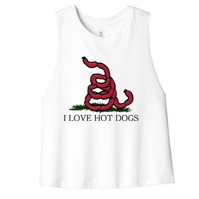 Shithead Steve I Love Hot Dogs Women's Racerback Cropped Tank