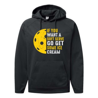 Soft Serve Ice Cream Paddleball Sports Pickleball Player Performance Fleece Hoodie