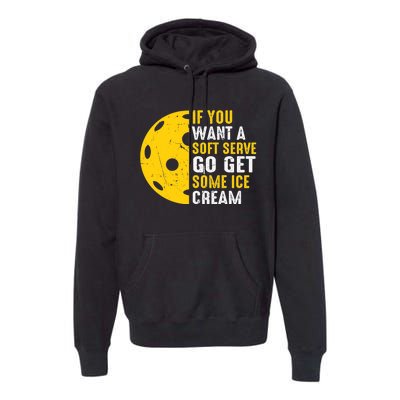 Soft Serve Ice Cream Paddleball Sports Pickleball Player Premium Hoodie