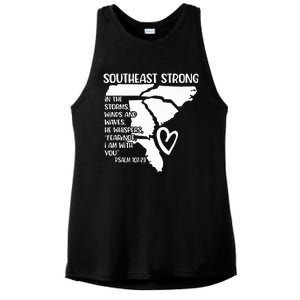 Southeast Strong In The Storms Winds And Waves He Whispers Ladies PosiCharge Tri-Blend Wicking Tank