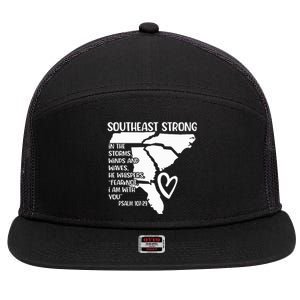 Southeast Strong In The Storms Winds And Waves He Whispers 7 Panel Mesh Trucker Snapback Hat