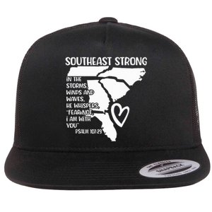 Southeast Strong In The Storms Winds And Waves He Whispers Flat Bill Trucker Hat