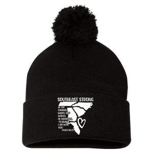 Southeast Strong In The Storms Winds And Waves He Whispers Pom Pom 12in Knit Beanie