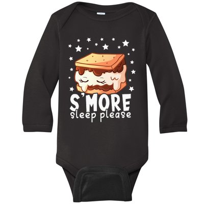 Smore Sleep I Marshmallow Pajamas Forcamping Baby Long Sleeve Bodysuit