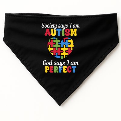 Society Says I Am Autism Go Days I Am Perfect USA-Made Doggie Bandana