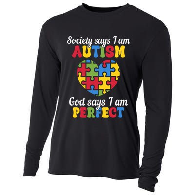 Society Says I Am Autism Go Days I Am Perfect Cooling Performance Long Sleeve Crew