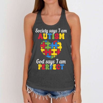 Society Says I Am Autism Go Days I Am Perfect Women's Knotted Racerback Tank