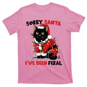 Sorry Santa IVe Been Feral Black Cat Christmas T-Shirt