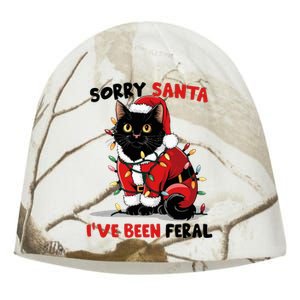 Sorry Santa IVe Been Feral Black Cat Christmas Kati - Camo Knit Beanie