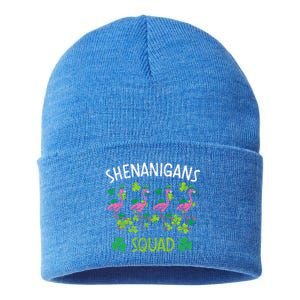 Shenanigans Squad Irish Flamingo St Patricks Day Bird Animal Sustainable Knit Beanie