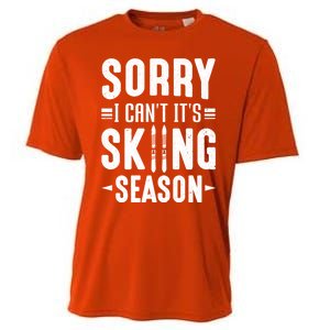 Skiier Sorry I Cant It Is Skiing Season Winter Ski Gift Cooling Performance Crew T-Shirt