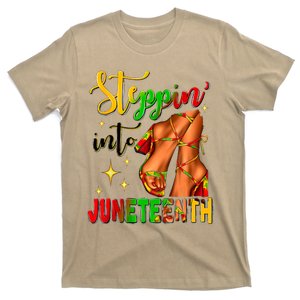 Shoes Steppin' Into Juneteenth Like My Ancestors T-Shirt