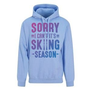 Skiier Sorry I Cant It Is Skiing Season Winter Ski Gift Unisex Surf Hoodie