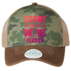 Skiier Sorry I Cant It Is Skiing Season Winter Ski Gift Legacy Tie Dye Trucker Hat