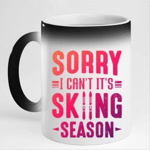 Skiier Sorry I Cant It Is Skiing Season Winter Ski Gift 11oz Black Color Changing Mug