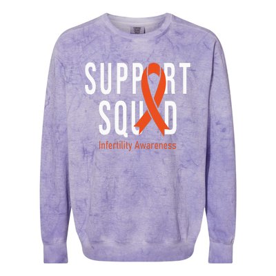 Support Squad Infertility Awareness Orange Ribbon Month Colorblast Crewneck Sweatshirt