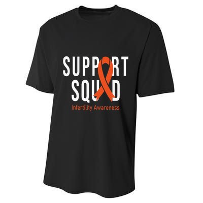 Support Squad Infertility Awareness Orange Ribbon Month Performance Sprint T-Shirt