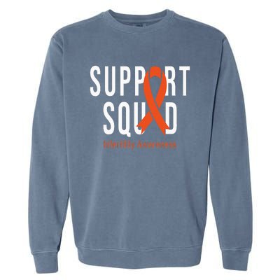 Support Squad Infertility Awareness Orange Ribbon Month Garment-Dyed Sweatshirt