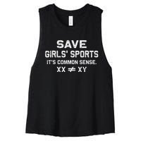 Save Sports Its Common Sense Xx Different To Xy Women's Racerback Cropped Tank