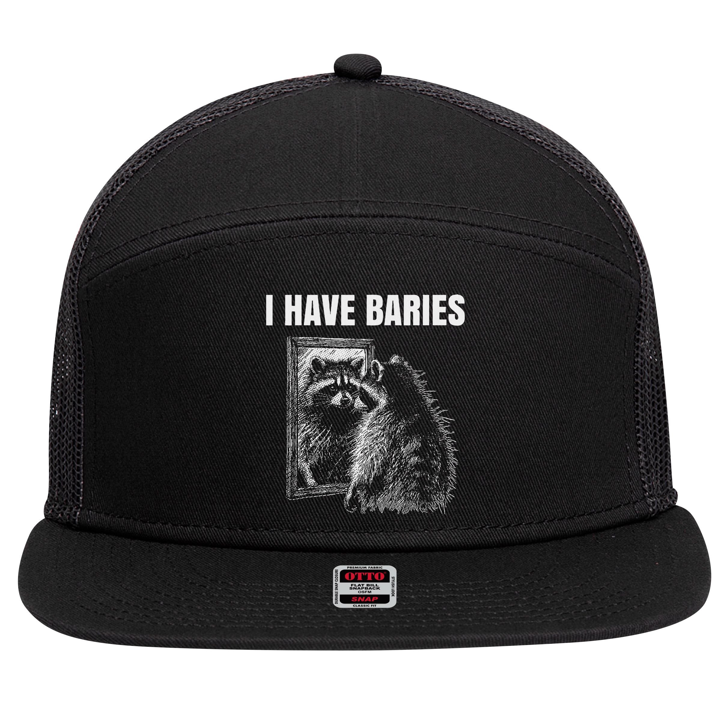 Sarcastic Saying I Have Rabies Meme 7 Panel Mesh Trucker Snapback Hat