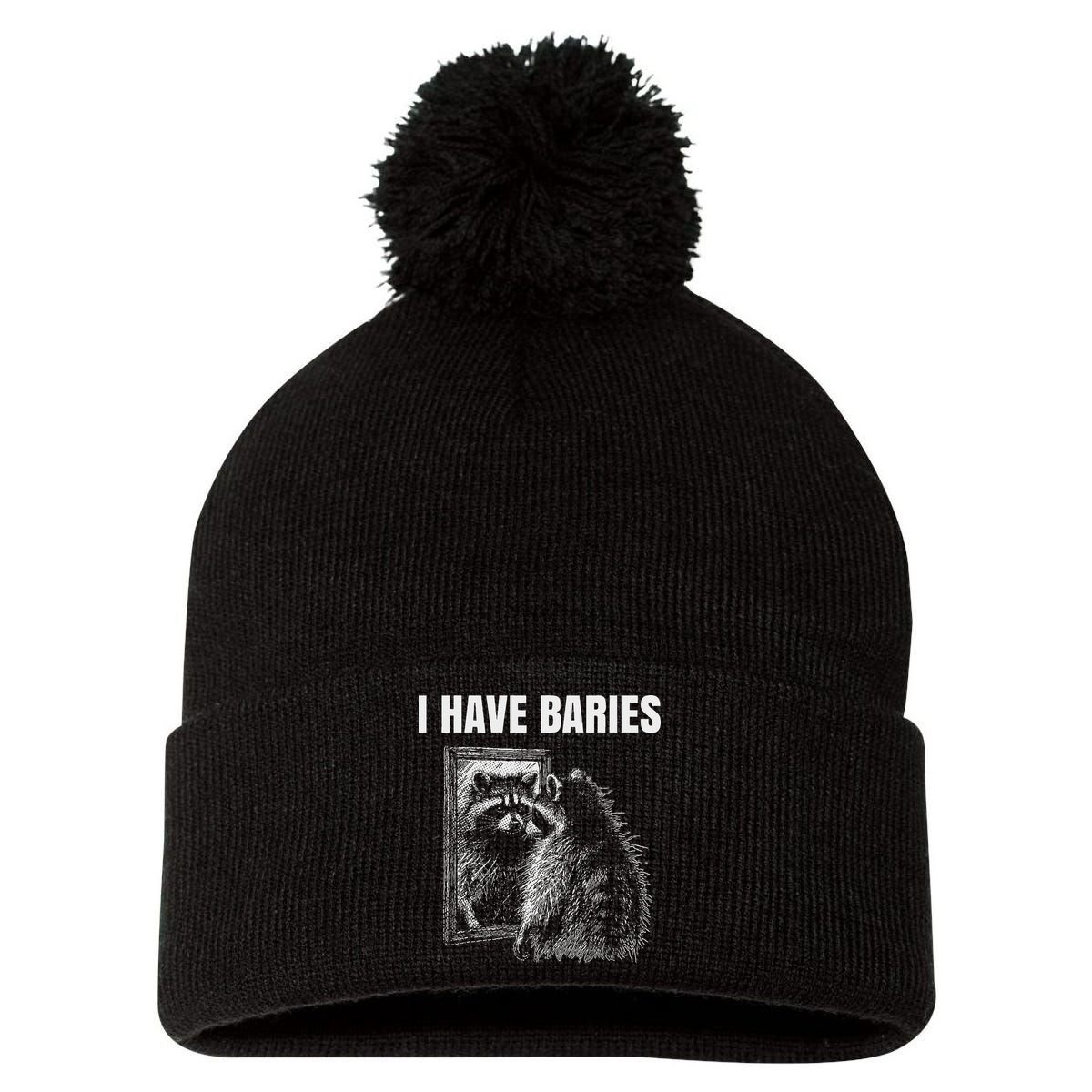 Sarcastic Saying I Have Rabies Meme Pom Pom 12in Knit Beanie