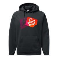 Sarah Slogan Its About Time Performance Fleece Hoodie