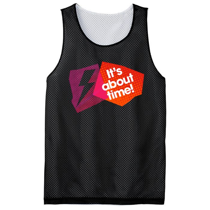 Sarah Slogan Its About Time Mesh Reversible Basketball Jersey Tank