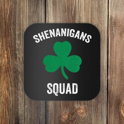 Shenanigans Squad Irish Shamrock Funny Saint Patricks Day Coaster