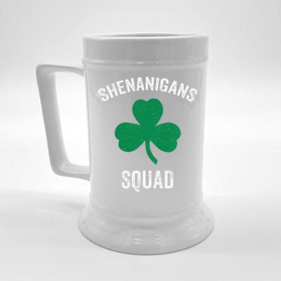 Shenanigans Squad Irish Shamrock Funny Saint Patricks Day Beer Stein