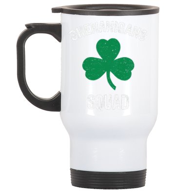 Shenanigans Squad Irish Shamrock Funny Saint Patricks Day Stainless Steel Travel Mug