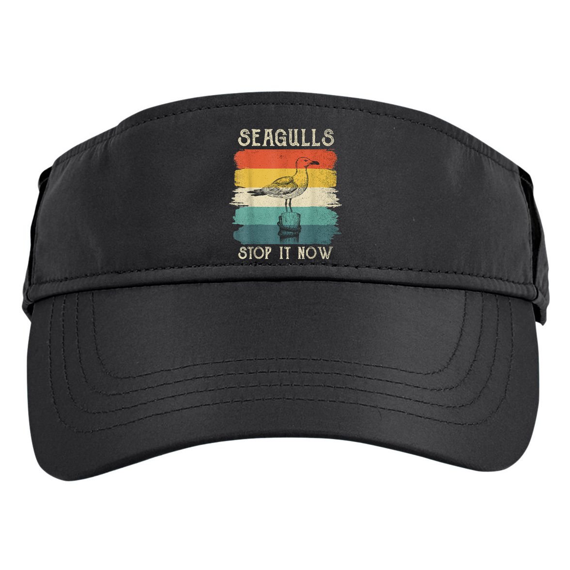 Seagulls Stop It Now Bird Lover 80s Retro Funny Seagull Adult Drive Performance Visor