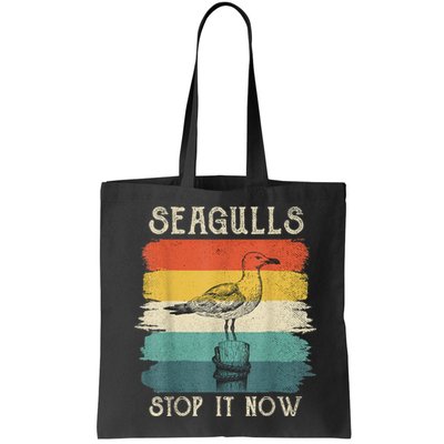 Seagulls Stop It Now Bird Lover 80s Retro Funny Seagull Bag