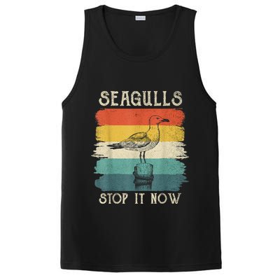 Seagulls Stop It Now Bird Lover 80s Retro Funny Seagull PosiCharge Competitor Tank