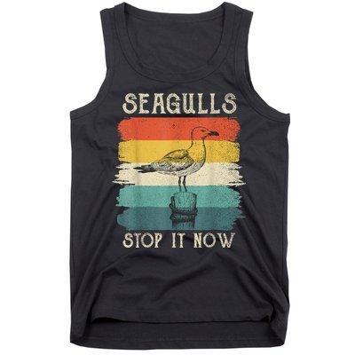 Seagulls Stop It Now Bird Lover 80s Retro Funny Seagull Tank Top