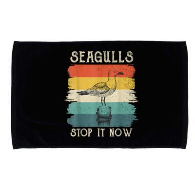 Seagulls Stop It Now Bird Lover 80s Retro Funny Seagull Microfiber Hand Towel