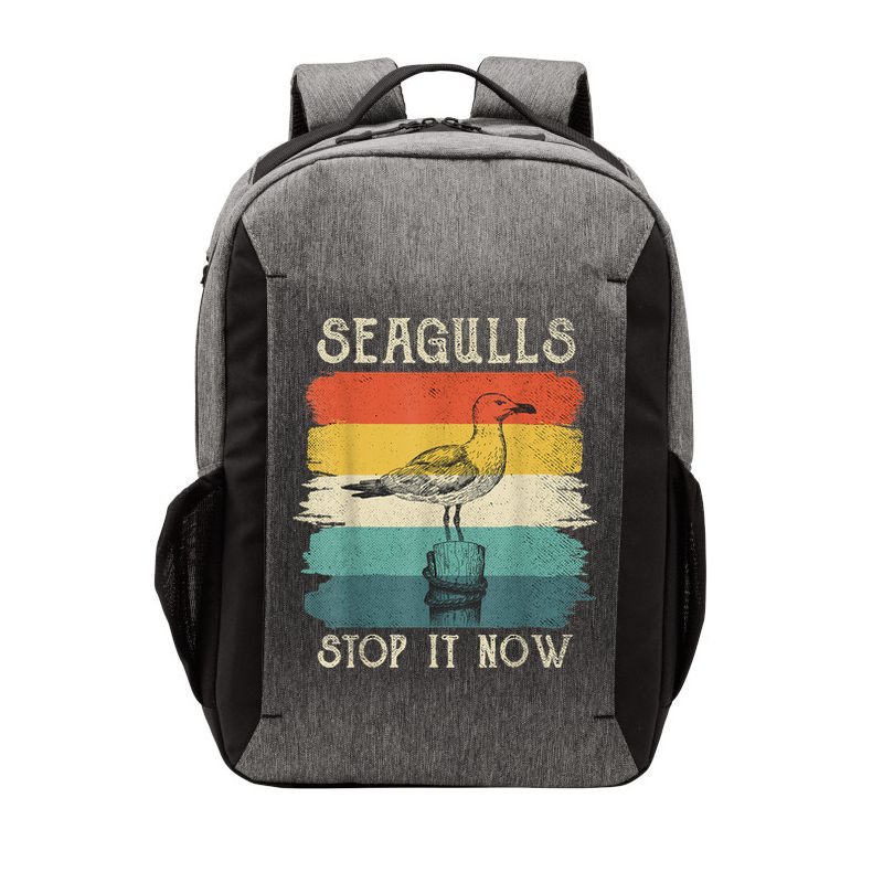Seagulls Stop It Now Bird Lover 80s Retro Funny Seagull Vector Backpack