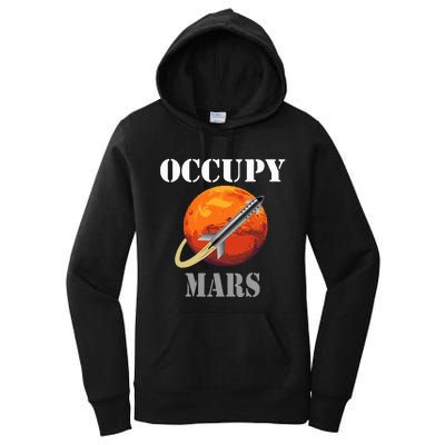 Scifi Space Interstellar Rocket Starship Occupy Mars Women's Pullover Hoodie