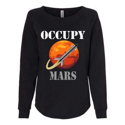 Scifi Space Interstellar Rocket Starship Occupy Mars Womens California Wash Sweatshirt