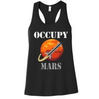 Scifi Space Interstellar Rocket Starship Occupy Mars Women's Racerback Tank