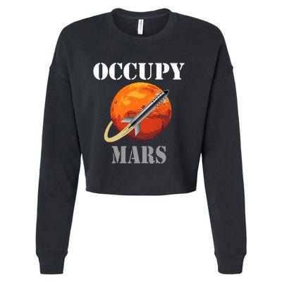 Scifi Space Interstellar Rocket Starship Occupy Mars Cropped Pullover Crew