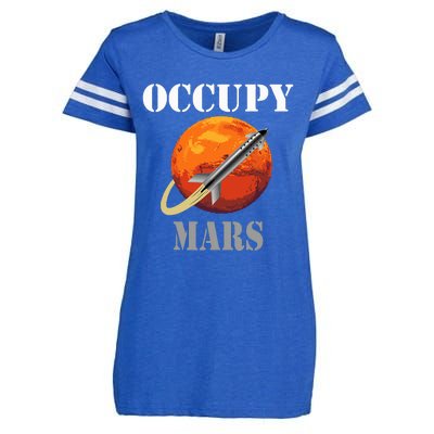 Scifi Space Interstellar Rocket Starship Occupy Mars Enza Ladies Jersey Football T-Shirt