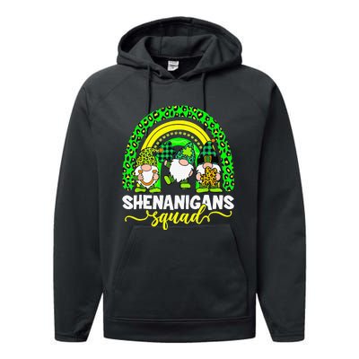 Shenanigans Squad Irish Gnomes Rainbow Leopard Patrick's Day Performance Fleece Hoodie