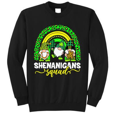 Shenanigans Squad Irish Gnomes Rainbow Leopard Patrick's Day Sweatshirt