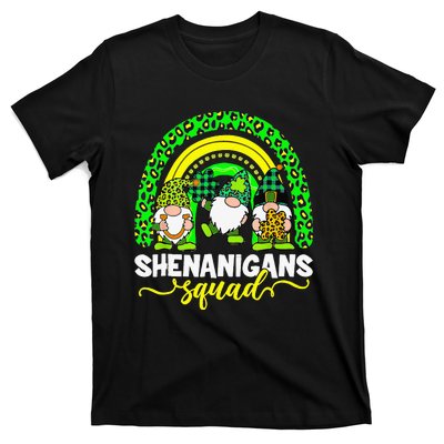 Shenanigans Squad Irish Gnomes Rainbow Leopard Patrick's Day T-Shirt